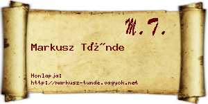 Markusz Tünde névjegykártya